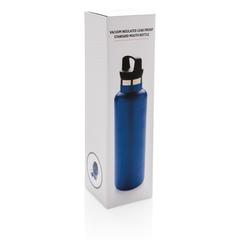Vue Bouteille isotherme à goulot standard de couleur bleu| Krokrodeal