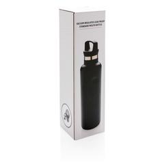 Vue Bouteille isotherme à goulot standard de couleur noir| Krokrodeal