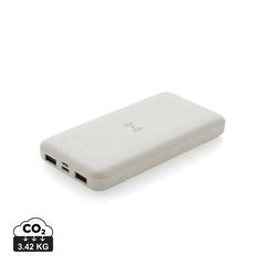 Vue Powerbank 8000 mAh avec induction en plastique recyclé RCS de couleur blanc| Krokrodeal