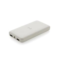 Vue Powerbank 8000 mAh avec induction en plastique recyclé RCS de couleur blanc| Krokrodeal