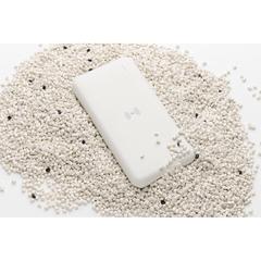 Vue Powerbank 8000 mAh avec induction en plastique recyclé RCS de couleur blanc| Krokrodeal