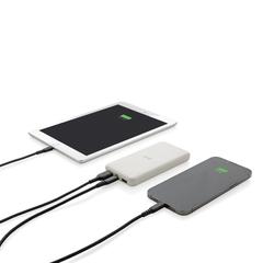 Vue Powerbank 8000 mAh avec induction en plastique recyclé RCS de couleur blanc| Krokrodeal