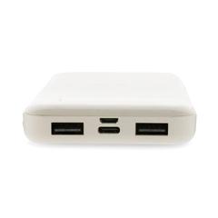 Vue Powerbank 8000 mAh avec induction en plastique recyclé RCS de couleur blanc| Krokrodeal