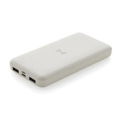 Vue Powerbank 8000 mAh avec induction en plastique recyclé RCS de couleur blanc| Krokrodeal