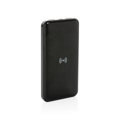 Vue Powerbank 8000 mAh avec induction en plastique recyclé RCS de couleur noir| Krokrodeal