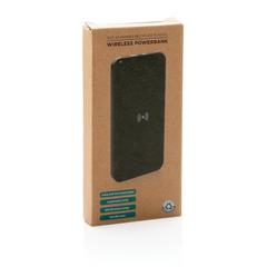 Vue Powerbank 8000 mAh avec induction en plastique recyclé RCS de couleur noir| Krokrodeal