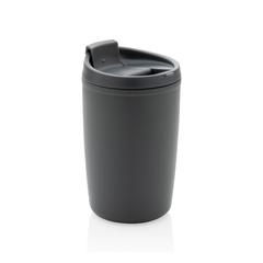 Vue Mug en PP recyclé GRS avec couvercle à bascule de couleur gris| Krokrodeal