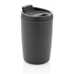 Vue Mug en PP recyclé GRS avec couvercle à bascule de couleur gris| Krokrodeal