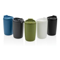 Vue Mug en PP recyclé GRS avec couvercle à bascule de couleur gris| Krokrodeal