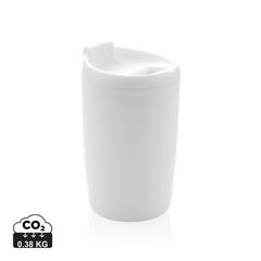 Vue Mug en PP recyclé GRS avec couvercle à bascule de couleur blanc| Krokrodeal