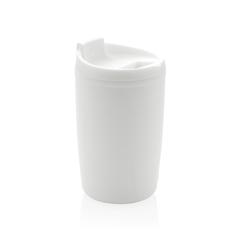 Vue Mug en PP recyclé GRS avec couvercle à bascule de couleur blanc| Krokrodeal