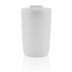 Vue Mug en PP recyclé GRS avec couvercle à bascule de couleur blanc| Krokrodeal
