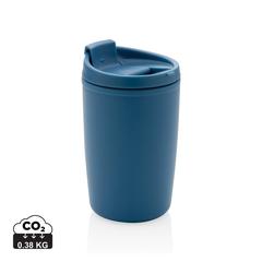 Vue Mug en PP recyclé GRS avec couvercle à bascule de couleur bleu| Krokrodeal