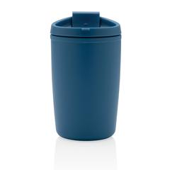 Vue Mug en PP recyclé GRS avec couvercle à bascule de couleur bleu| Krokrodeal