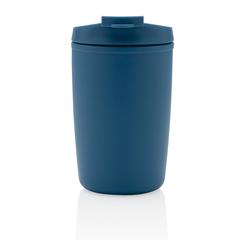 Vue Mug en PP recyclé GRS avec couvercle à bascule de couleur bleu| Krokrodeal