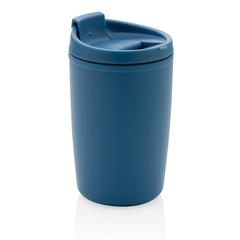 Vue Mug en PP recyclé GRS avec couvercle à bascule de couleur bleu| Krokrodeal