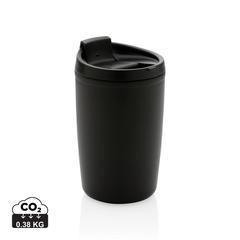 Vue Mug en PP recyclé GRS avec couvercle à bascule de couleur noir| Krokrodeal