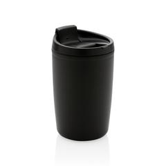 Vue Mug en PP recyclé GRS avec couvercle à bascule de couleur noir| Krokrodeal