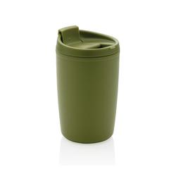 Vue Mug en PP recyclé GRS avec couvercle à bascule de couleur vert| Krokrodeal