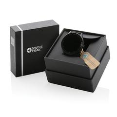 Vue Montre connectée en TPU recyclé RCS Swiss Peak de couleur noir| Krokrodeal