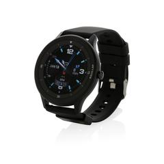 Vue Montre connectée en TPU recyclé RCS Swiss Peak de couleur noir| Krokrodeal