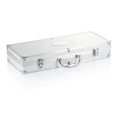Vue Set de 12 pcs pour barbecue en coffret aluminium de couleur gris| Krokrodeal