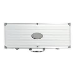 Vue Set de 12 pcs pour barbecue en coffret aluminium de couleur gris| Krokrodeal