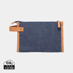 Vue VINGA Trousse de toilette en toile recyclé GRS Bosler de couleur bleu| Krokrodeal
