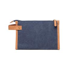 Vue VINGA Trousse de toilette en toile recyclé GRS Bosler de couleur bleu| Krokrodeal