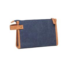 Vue VINGA Trousse de toilette en toile recyclé GRS Bosler de couleur bleu| Krokrodeal