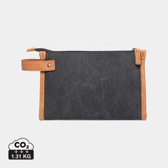 Vue VINGA Trousse de toilette en toile recyclé GRS Bosler de couleur noir| Krokrodeal