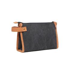 Vue VINGA Trousse de toilette en toile recyclé GRS Bosler de couleur noir| Krokrodeal