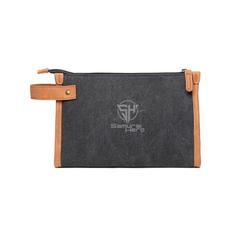 Vue VINGA Trousse de toilette en toile recyclé GRS Bosler de couleur noir| Krokrodeal