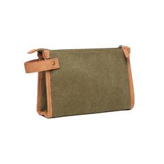 Vue VINGA Trousse de toilette en toile recyclé GRS Bosler de couleur vert| Krokrodeal