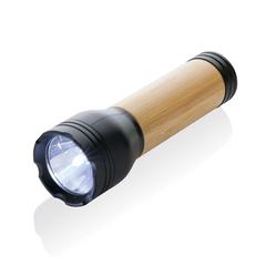 Vue Lampe 3W en plastique recyclé RCS et bambou Lucid de couleur marron| Krokrodeal