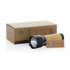 Vue Lampe 3W en plastique recyclé RCS et bambou Lucid de couleur marron| Krokrodeal