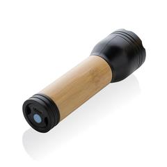 Vue Lampe 3W en plastique recyclé RCS et bambou Lucid de couleur marron| Krokrodeal