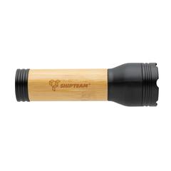 Vue Lampe 3W en plastique recyclé RCS et bambou Lucid de couleur marron| Krokrodeal