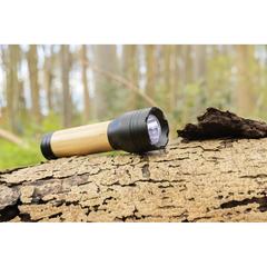 Vue Lampe 3W en plastique recyclé RCS et bambou Lucid de couleur marron| Krokrodeal