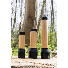 Vue Lampe 3W en plastique recyclé RCS et bambou Lucid de couleur marron| Krokrodeal