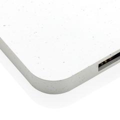 Vue Chargeur 10W avec ports USB en plastique recyclé RCS de couleur blanc| Krokrodeal