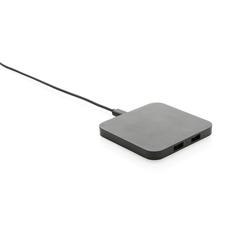 Vue Chargeur 10W avec ports USB en plastique recyclé RCS de couleur noir| Krokrodeal