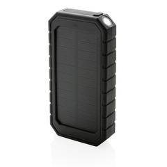 Vue Powerbank solaire 10.000mAh et 10W en plastique recyclé RCS de couleur noir| Krokrodeal
