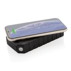 Vue Powerbank solaire 10.000mAh et 10W en plastique recyclé RCS de couleur noir| Krokrodeal