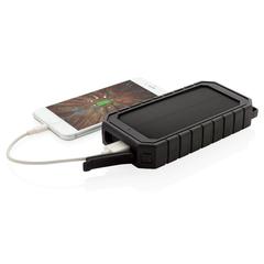 Vue Powerbank solaire 10.000mAh et 10W en plastique recyclé RCS de couleur noir| Krokrodeal