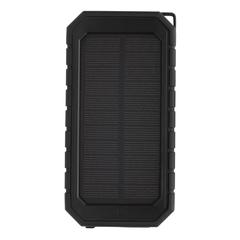 Vue Powerbank solaire 10.000mAh et 10W en plastique recyclé RCS de couleur noir| Krokrodeal