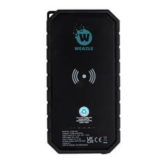 Vue Powerbank solaire 10.000mAh et 10W en plastique recyclé RCS de couleur noir| Krokrodeal
