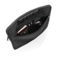 Vue Pochette ordinateur 15.6" Swiss Peak Voyager en rPET AWARE™ de couleur noir| Krokrodeal