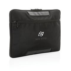 Vue Pochette ordinateur 15.6" Swiss Peak Voyager en rPET AWARE™ de couleur noir| Krokrodeal