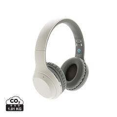 Vue Casque audio en plastique recyclé RCS de couleur blanc| Krokrodeal
